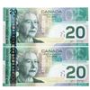 Image 1 : Lot 2 Bank of Canada 2004 $20 In Sequence