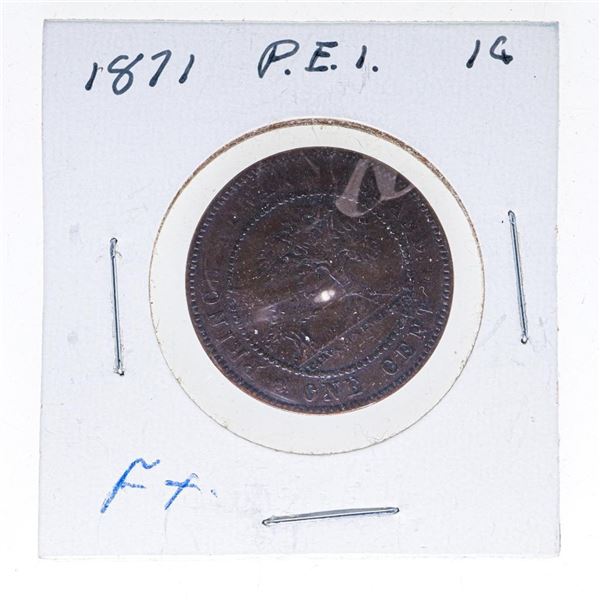 1871 PEI One Cent Coin F+