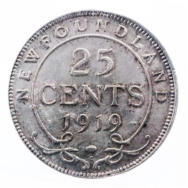 NFLD 1919C  25C, AU-55 - ICCS