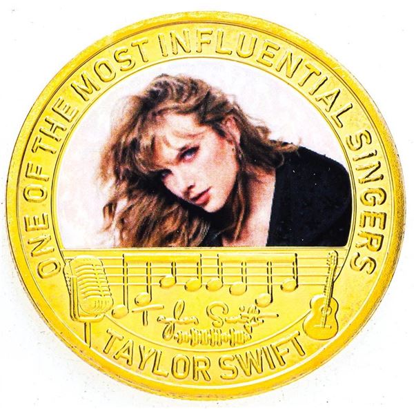 TAYLOR SWIFT - 24kt Gold Overlay Collector Medallion - One of The Most Influential Singers.