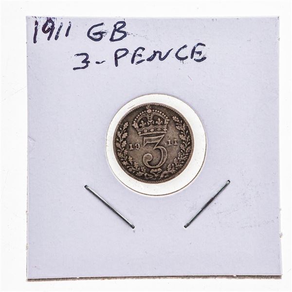 1911 GB 3- Pence Coin