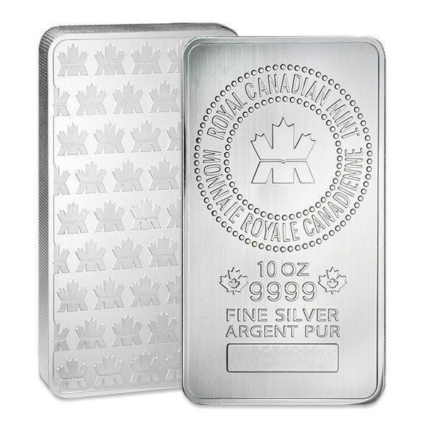 Royal Canadian Mint .9999 Fine Pure Silver Bar, Serial Number, 10 ozs. ASW