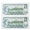 Image 2 : Group of 2 Canada 1973 $1 Notes in Sequence (ECU)