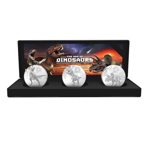 The Age of Dinosaurs - Solid Silver Collection - 3 x 1oz. .999 Fine Silver Medallions