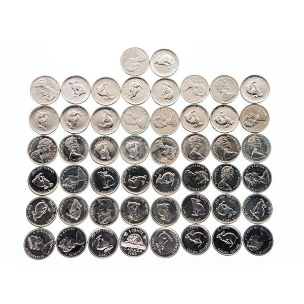 Lot/Bag Approx. 50 x 1867-1967 Canada Centennial Five Cents