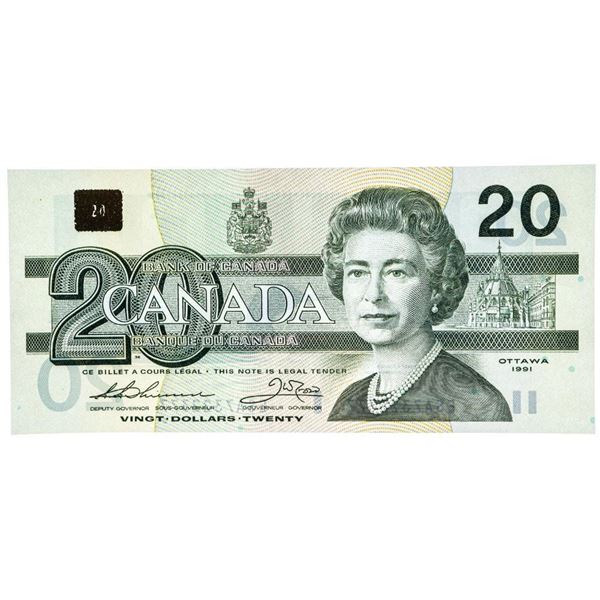 From The Olmstead Original Collection - 1991 Bank of Canada $20, ESA Gem Unc,