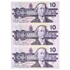 Image 1 : Bank of Canada 1989 $10, "BDN" Lot of 3 in Sequence GEM