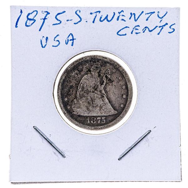 1875 S USA Twenty Cents 1