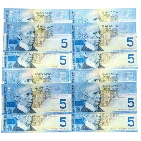 Lot 12 Bank of Canada 2007 $5 - GEM UNC (HNR) 8.96