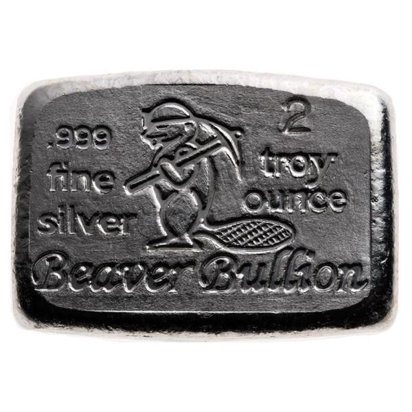 .999 Fine Ournce Silver Poured Bar - 2oz. ASW