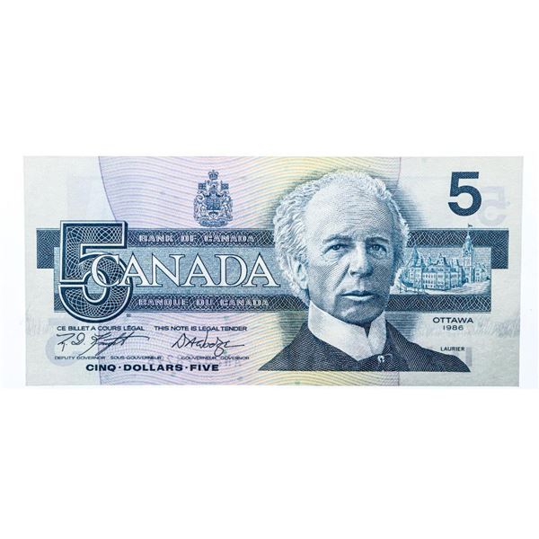 Bank of Canada 1986 $5 UNC (ANP)  - OLMSTEAD ORIGINAL