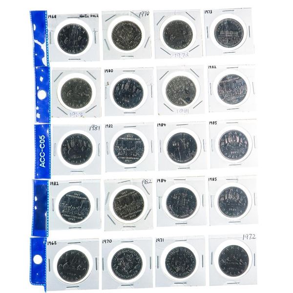 Grouping of 20 Canada Nickel Dollars Mix of dates