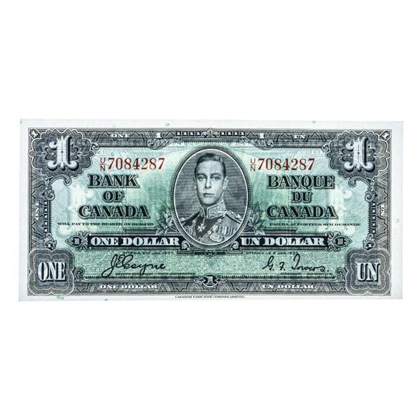 Bank of Canada, 1937 $1 -Coyne| Towers Choice UNC