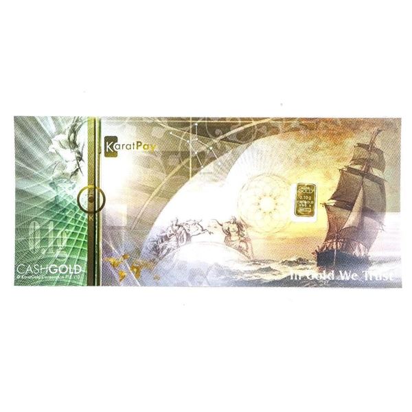 1.54324 Grains 24 KARAT PURE [999.9 FINE] KARATPAY CASHGOLD BAR.