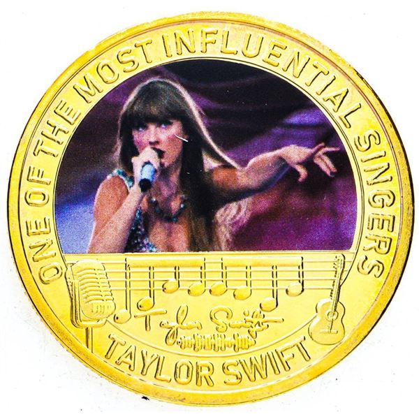 TAYLOR SWIFT - 24kt Gold Overlay Collector Medallion - One of The Most Influential Singers.