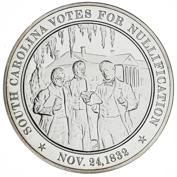 Sterling Silver Medallion - South Carolina Votes For Nullification" 1832