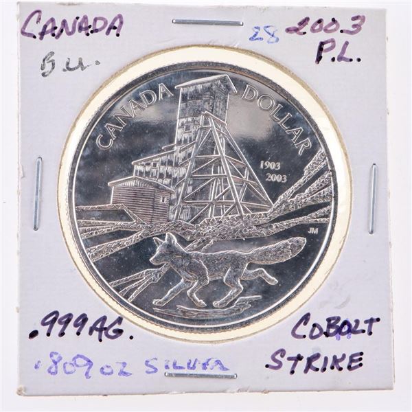 Canada 2003 Silver Dollar PL .999 Fine Cobalt Strike
