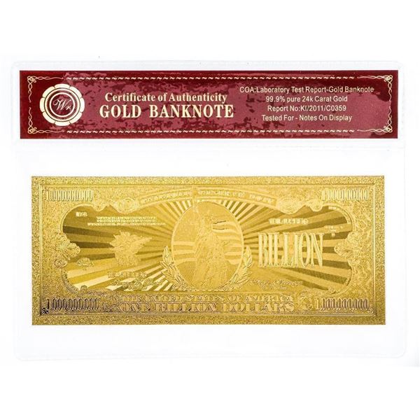 USA 24kt Gold Bank Note - One Million Dollars