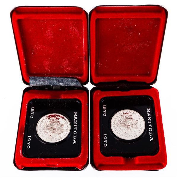 Lot 2 1870 - 1970 Cased Nickel Dollars Cased