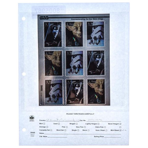 Star Wars -St. Vincent Comm. The Star Wars Trilogy -Sheet Set MNH  Cat.2270-22721