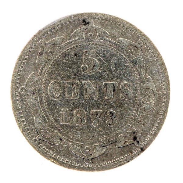 NFLD. 1873H Silver 5 Cents VG10  ICCS