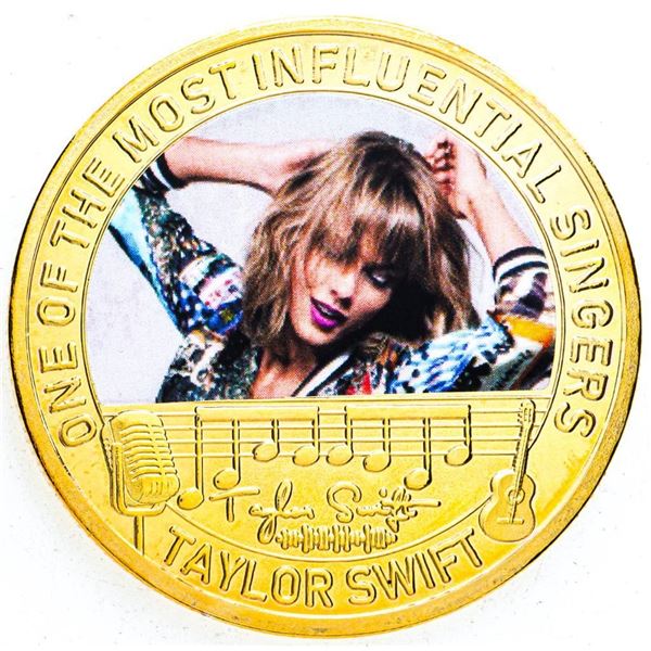 TAYLOR SWIFT - 24kt Gold Overlay Collector Medallion - One of The Most Influential Singers.