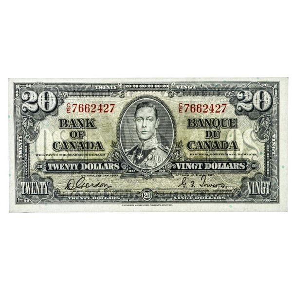 Bank of Canada 1937 $20 Choice UNC