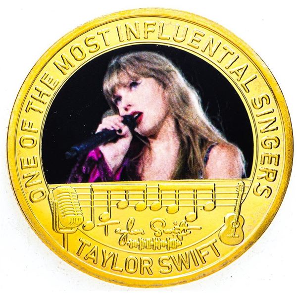 TAYLOR SWIFT - 24kt Gold Overlay Collector Medallion - One of The Most Influential Singers.