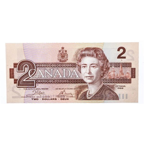 Bank of Canada 1986 $2 UNC 63 (AUH) - OLMSTEAD ORIGINAL
