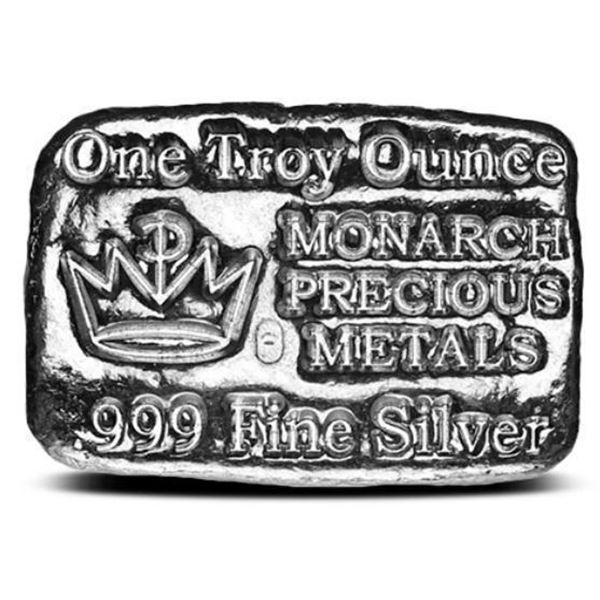 .999 Fine Pure Silver Poured Bar - 1oz. ASW