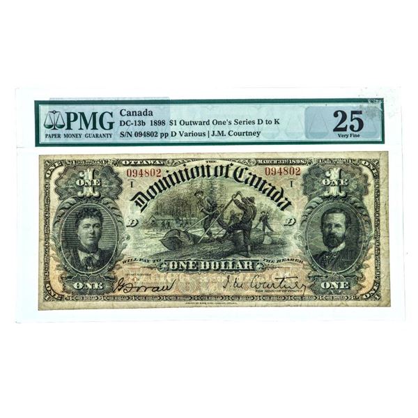 Canada, Dominion of Canada 1898 $1 Outward One's Series D to K - PMG VF25