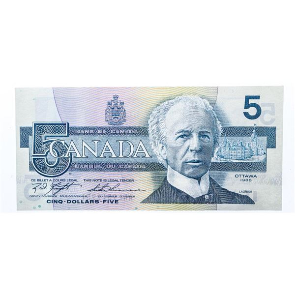 Bank of Canada 1986 $5 MS-63 (ANL) - Bird Series