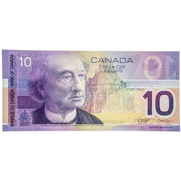 2001 Bank of Canada $10 (FDZ) Printed in 2001 GEM UNC Olmstead Original