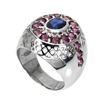 Image 2 : Natural Blue Kyanite & Rhodolite Garnet Ring