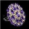 Image 1 : Natural Purple Amethyst & Sapphire Ring