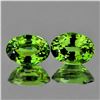 Image 1 : Natural Oval Fire Green Demantoid Pair - FL