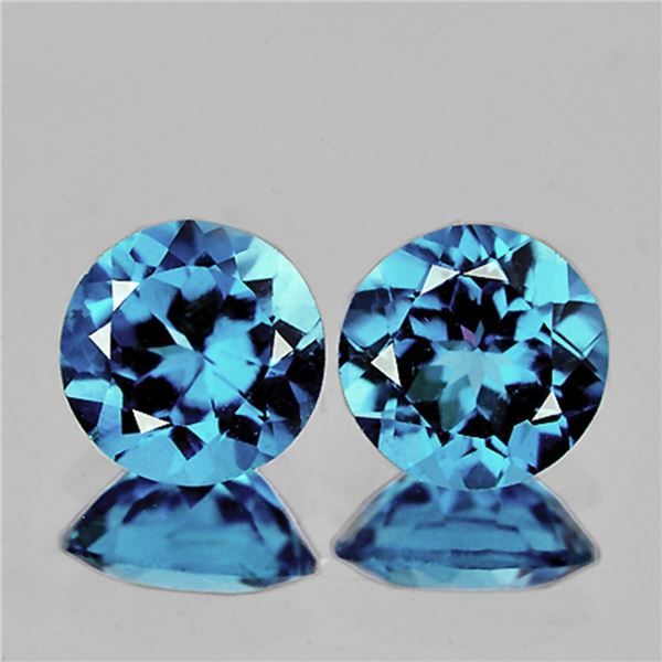 Natural Brazil London Blue Topaz Pair {Flawless-VVS1}