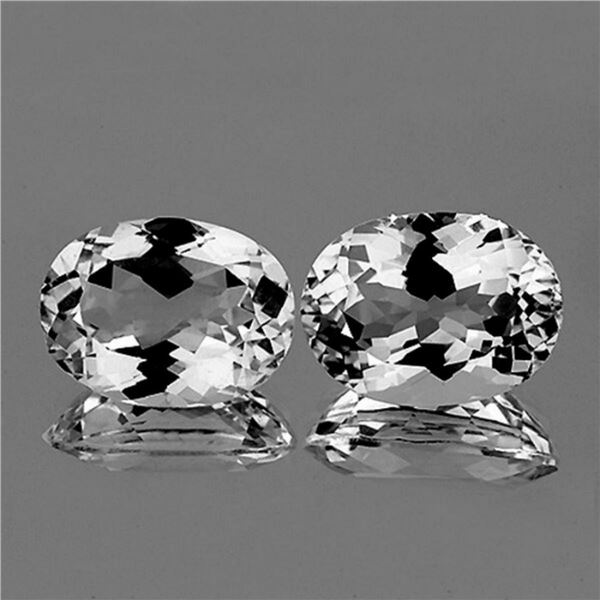 NATURAL BRILLIANT FIRE LUSTER WHITE TOPAZ PAIR - FL