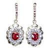 Image 1 : Natural Red Ruby & Tanzanite Earrings