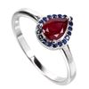 Image 2 : Natural Red Ruby & Sapphire Ring