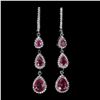 Image 2 : Natural Pigeon Blood Red Ruby Earrings