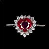 Image 1 : Natural Pigeon Blood Red Heart Ruby Ring