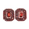 Image 1 : Natural Unheated Octagon Mozambique Garnet Earrings