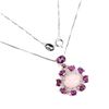 Image 1 : Natural Unheated Oval Pink Opal & Rhodolite Garnet Necklace