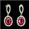 Image 1 : Natural Pigeon Blood Red Ruby Earrings