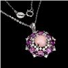 Image 1 : Natural Pink Opal &  Rhodolite Garnet Necklace
