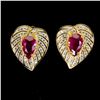 Image 1 : Natural Pigeon Blood Red Ruby Earrings