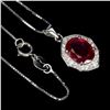 Image 2 : Natural Pigeon Blood Red Ruby Necklace