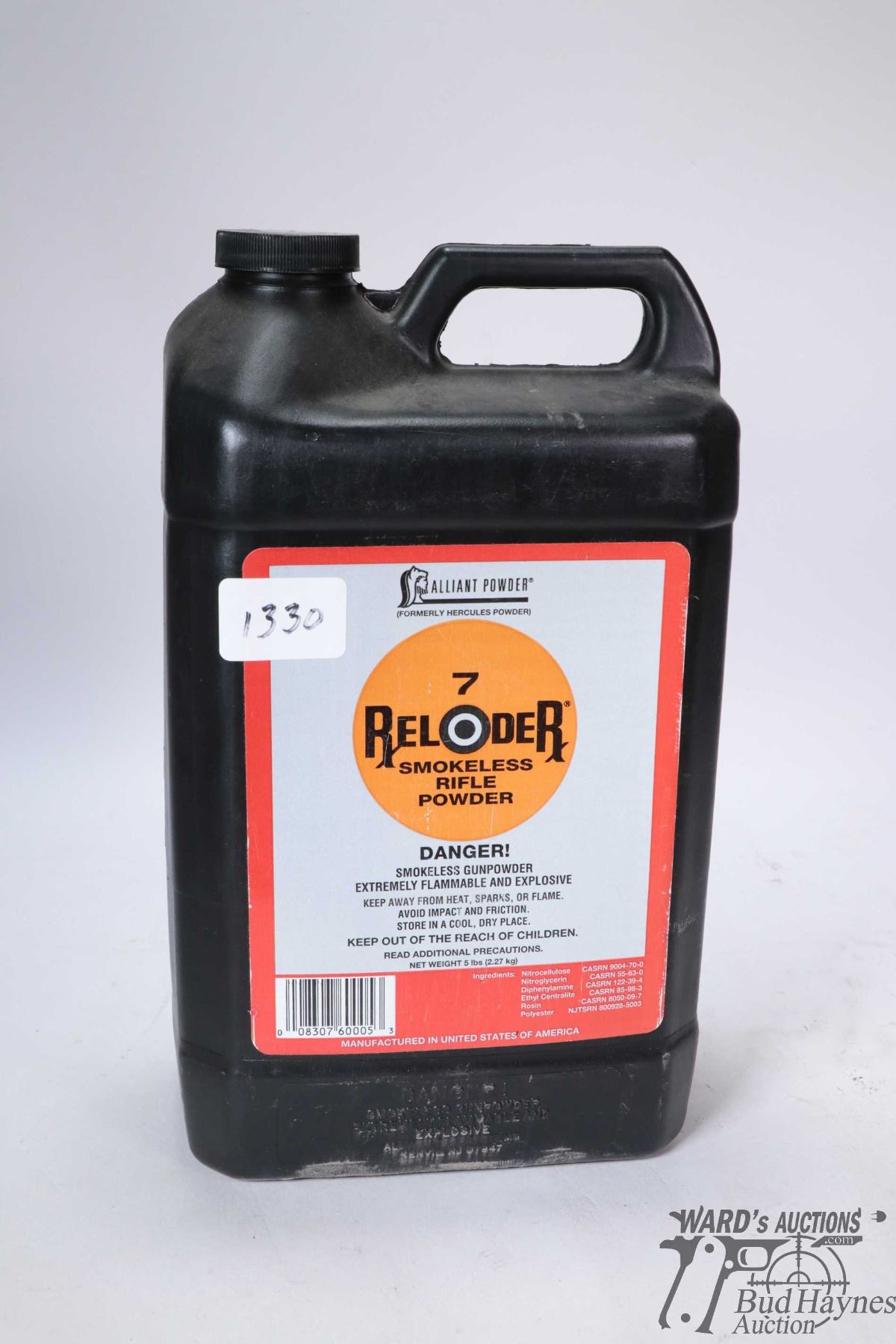 Full 5 lbs. container of Relliant 7 Reloader smoke-less powder