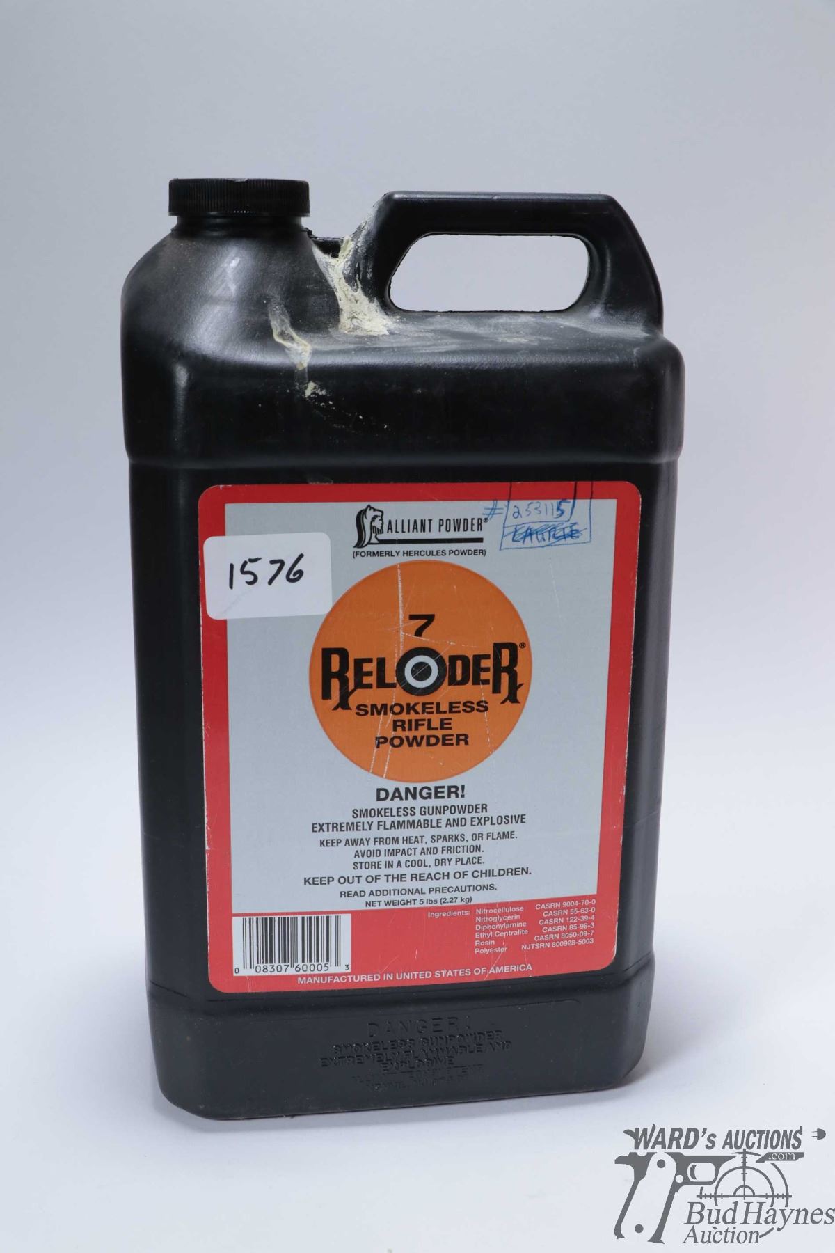 Full 5 lb container Hercules Reloader 7 smokeless powder